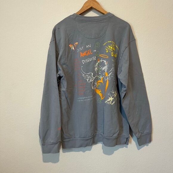Boys Lie Blue Grey Word Vomit Crew Neck Oversized Sweatshirt Women's One size - Picture 5 of 10